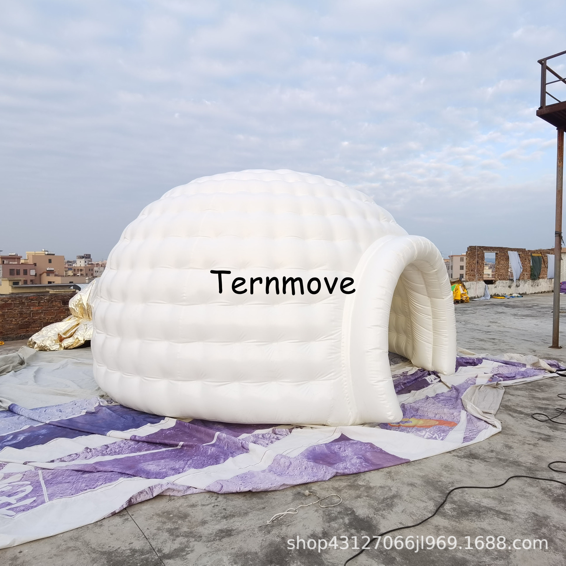 移动房子闭气帐篷半圆形会议室闭气式充气帐篷活动展览保暖房子