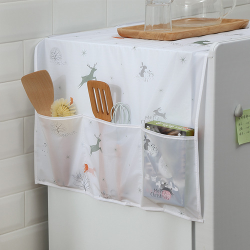 Household single-door dust-proof and dust-proof cloth art refrigerator cover storage bag refrigerator cover hanging bag