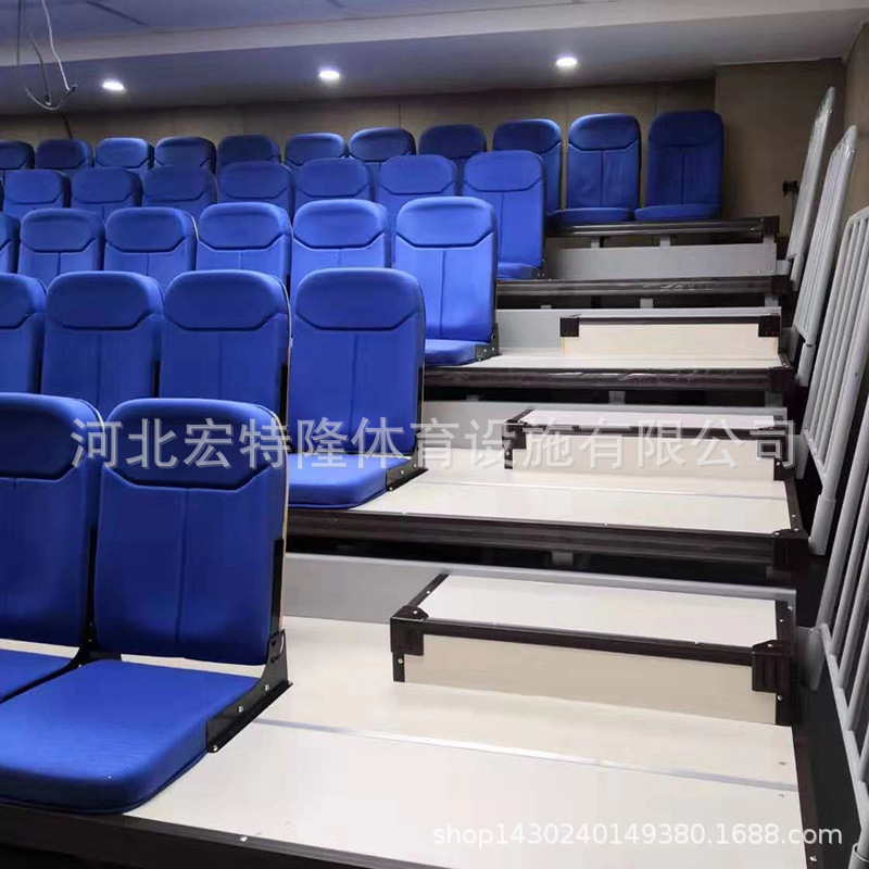 Rehearsal Mobile Electric Retractable Bleachers, Stadium Tiered Auditorium Soft-Covered Flip-Up Seats, School Event Bleachers