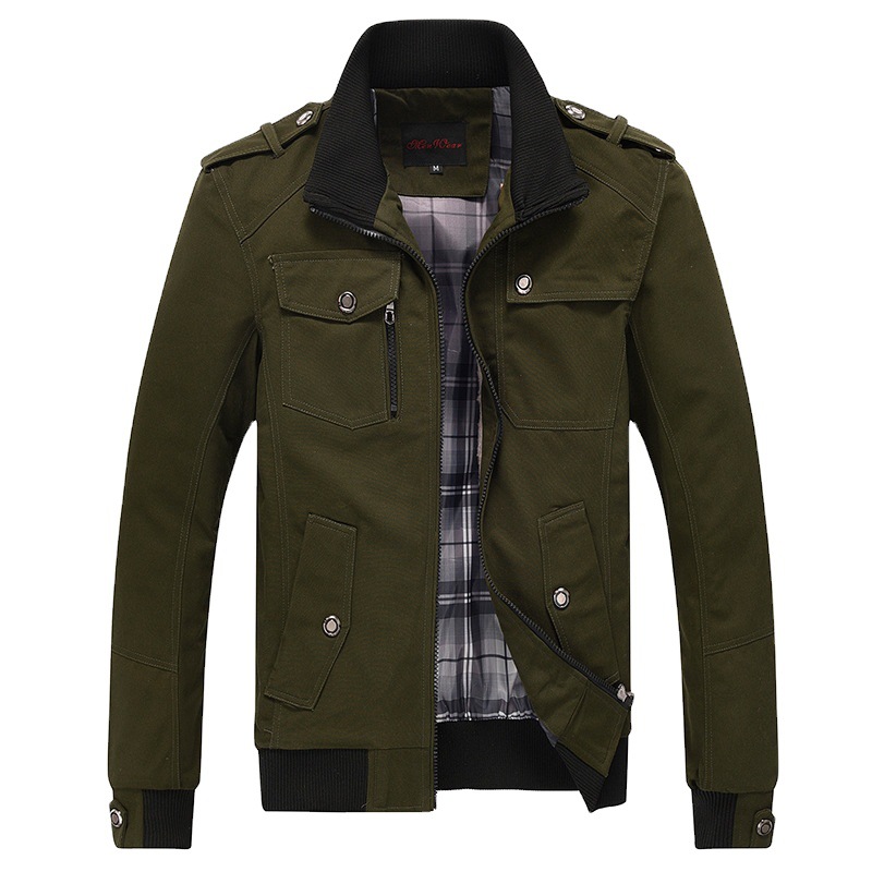 Nueva chaqueta de los Hombres estilo coreano casual todo partido moda de mediana edad collar de pie primavera y otoño chaqueta de los hombres top