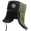 Army green black hair+double -headed eagle badge