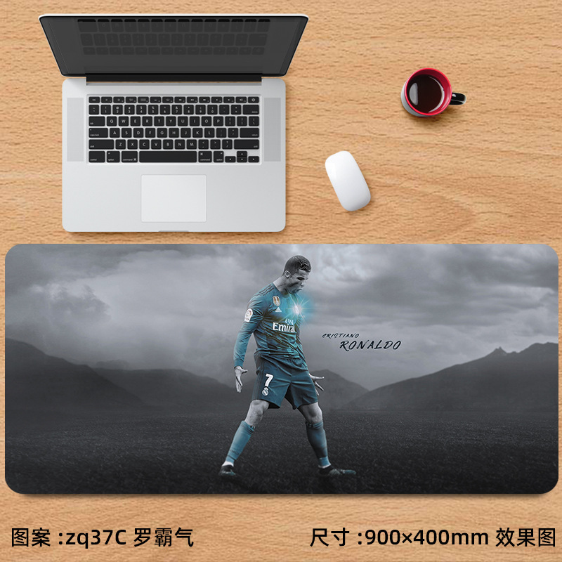 Alfombrilla de ratón nueva de Cristiano Ronaldo, extra grande, de fútbol, Messi, Bayern, La Liga, para juegos, e-sports, con reposamuñecas, para escritorio de computadora