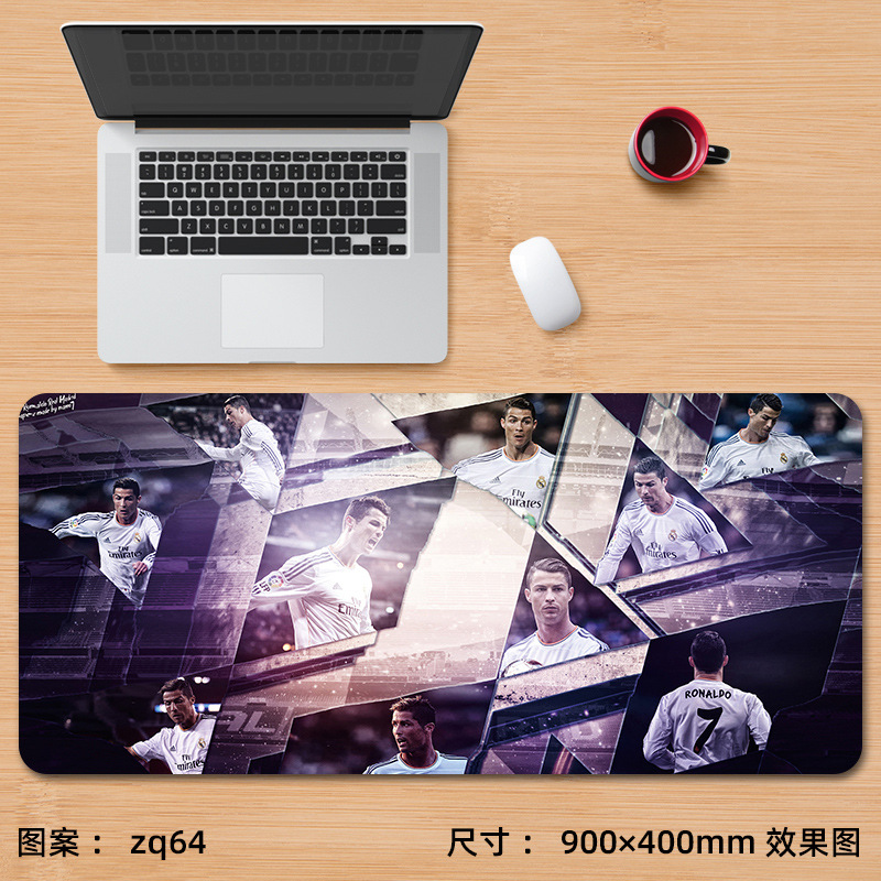 Alfombrilla de ratón nueva de Cristiano Ronaldo, extra grande, de fútbol, Messi, Bayern, La Liga, para juegos, e-sports, con reposamuñecas, para escritorio de computadora