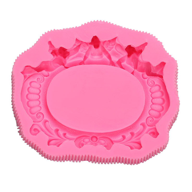 Estilo europeo pequeño Ángel marco de fotos fondant pastel de yeso postre Mesa decoración epoxi arcilla molde de silicona