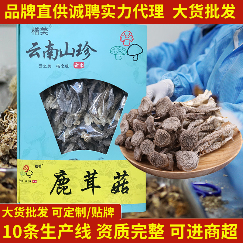 楷美云南特产鹿茸菇菌类干菇品牌直销汤料包年货鹿茸菇干货可代发