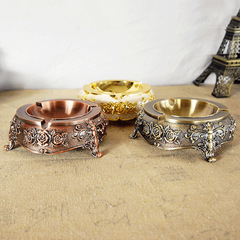 Factory-made European-style silver-plated and gold-plated metal ashtray—KTV & bar ashtray, alloy ash holder, exquisite home decor item