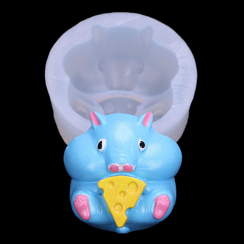 Fresa ratón aromaterapia yeso molde de silicona queso melón semillas hámster DIY material coche montado incienso expansión yeso