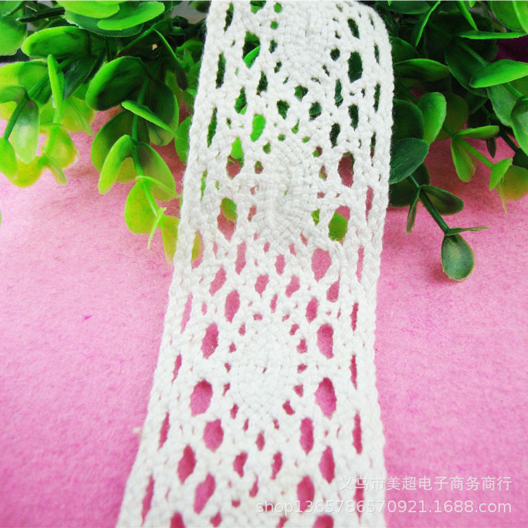 厂家直发4cm棉线花边针织家纺手工发饰辅料童装帽饰领口袖口