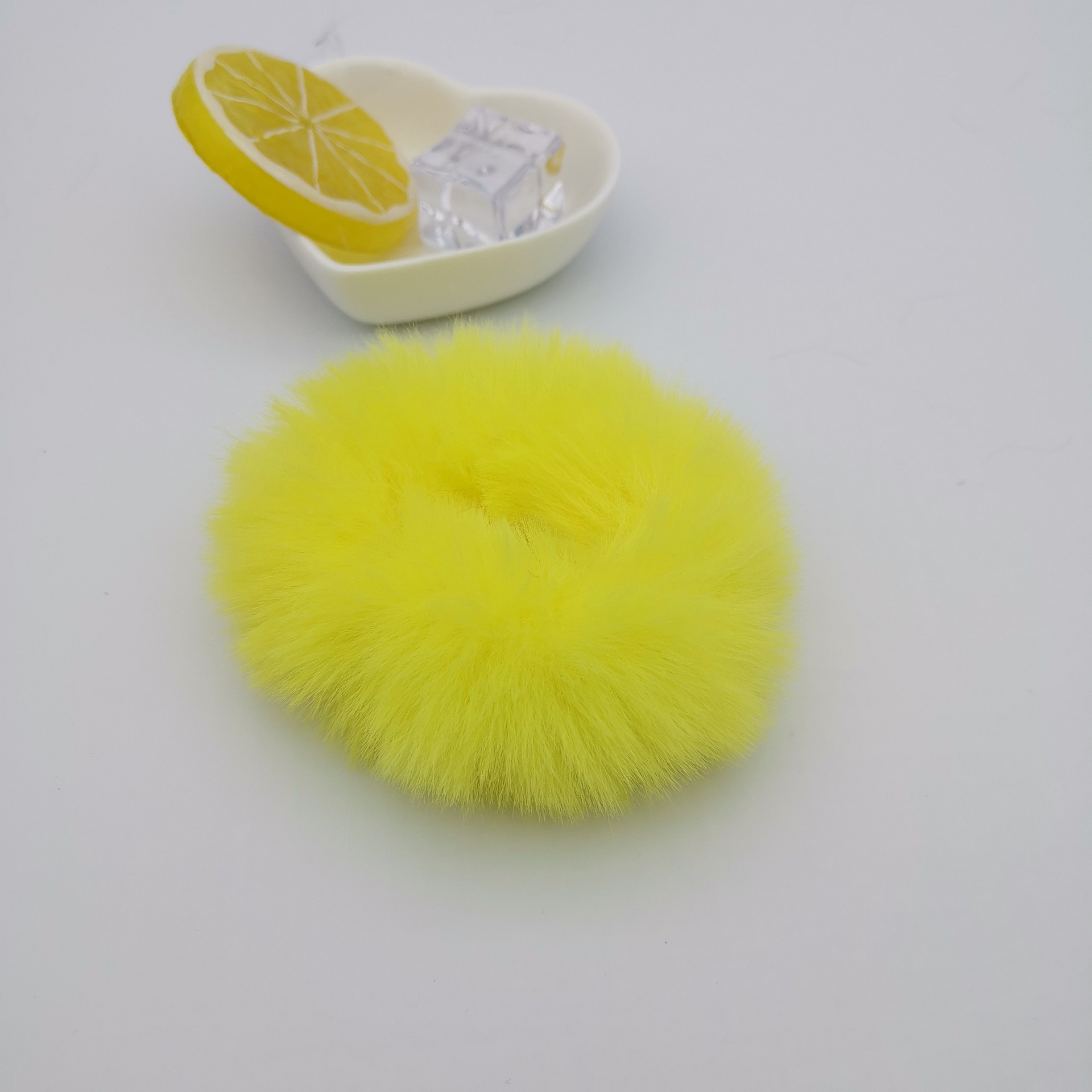 Estilo coreano Lolita color caramelo DE LA Felpa del anillo de Pelo suave chica Lolita imitación de piel de conejo accesorios para el cabello cuerda de pelo bola de peluche anillo de pelo