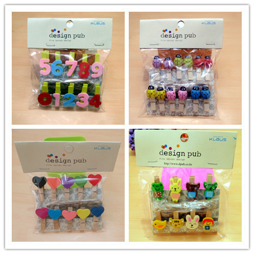 Photo Clips, Small Wooden Clips, Clips for Photo Walls, Wooden Clips, Colorful Wooden Photo Frames, Heart-Shaped Solid Wood