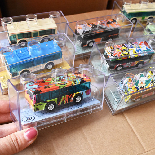 Transparent display box, individually packaged, mini alloy bus and coach, car gift