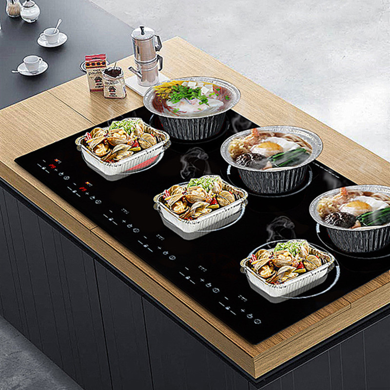 Meikk Cocina de cerámica eléctrica comercial Cocina de inducción Cabeza de cuatro o seis cabezas Ojos Múltiples Ojos Horno de olla de barro Papel de aluminio Sexagero no recoge olla