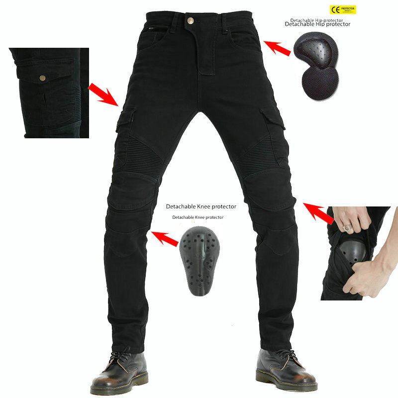 Motocicleta casual pantalones vaqueros de equitación rectos sueltos 06 motocicleta pantalones de carreras de hombres y mujeres resistentes a las caídas CE certificación equipo de protección