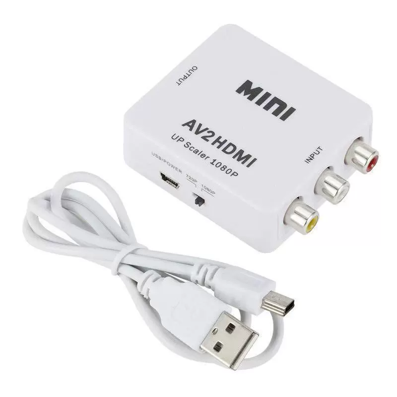 Преобразователь AV в HDMI USB для AV 1080p HD видеовывод, поворотный
