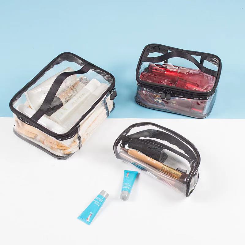 Estilo japonés lavado impermeable bolsa de almacenamiento portátil de viaje portátil pequeño transparente cuidado de la piel bolsa de cosméticos suministro directo de fábrica