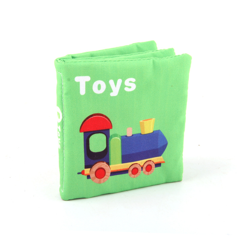 Nuevos juguetes para bebés bebé libro de tela desgarrable educación temprana diversión Inglés libro de tela cognitiva Palm Book transfronteriza
