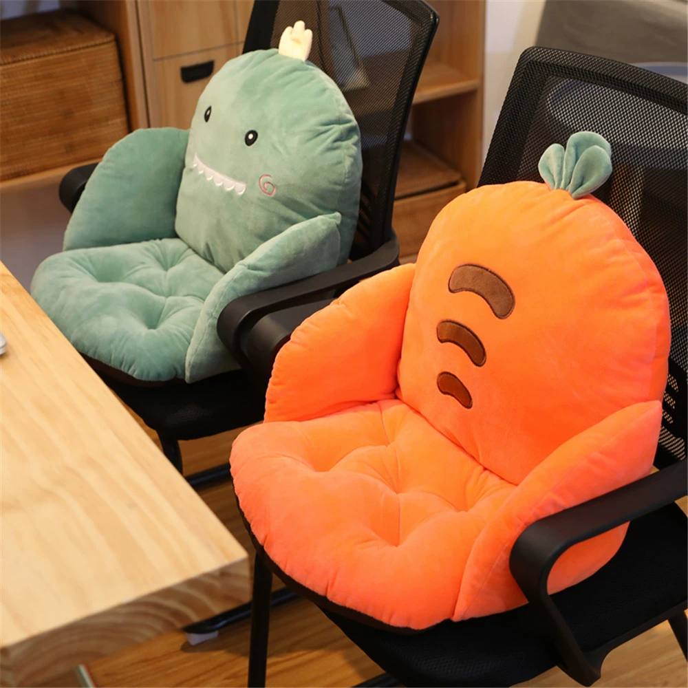 Pillow with animals, sofa, carrot dinosaur, cactus