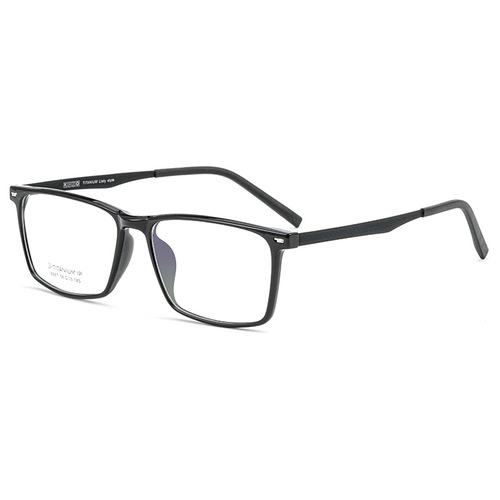 新款纯钛眼镜框男近视商务全框黑色舒适方形塑钢眼镜架8881批发