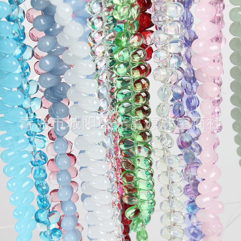Glossy glass pendant drop-shaped