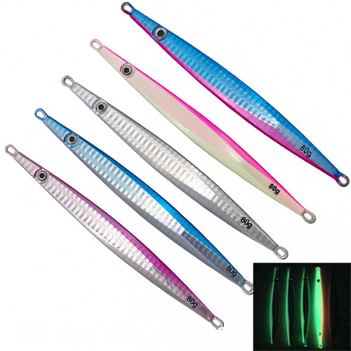 Cross-border iron plate fake bait sea fishing fast sinking lead fish night glow lure bait boat fishing drag fishing tuna bait iron plate lure bait 