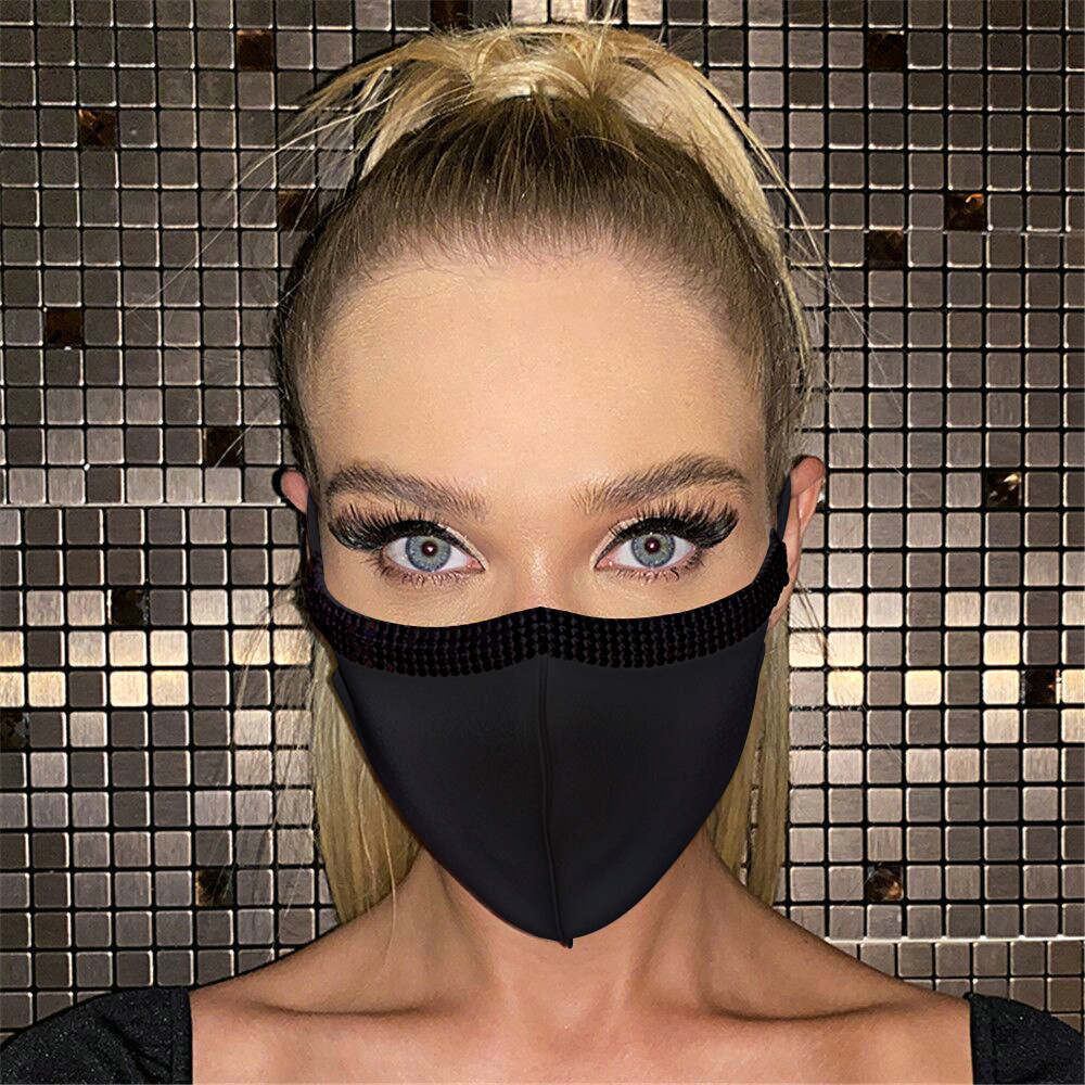 Maschera antipolvere in metallo con strass per donna YX1320_voghion.com