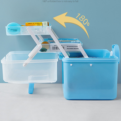 Manufacturer's pharmaceutical box for home use, multi-layer large capacity three-layer small medicine box, household medicine storage box