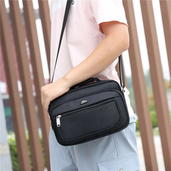 Trendy Oxford zipper cross-body bag, simple mountaineering zipper briefcase, travel business casual shoulder bag