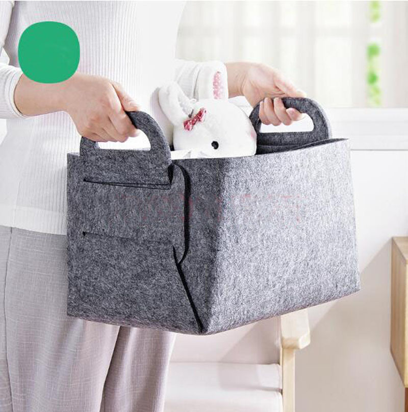 跨境毛毡收纳篮收纳筐手提整理篮布艺储物篮收纳箱置物篮杂物筐
