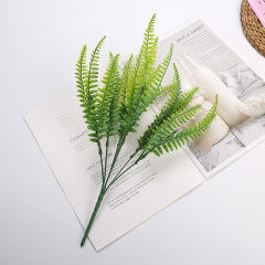 仿真蕨類植物葉子綠植盆栽裝飾塑料假草燈飾配材小把束波斯草排草