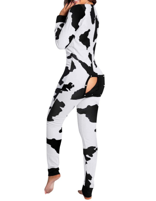 2021 estación independiente Amazon nuevo mono botón impreso botón funcional Flip pijamas para adultos