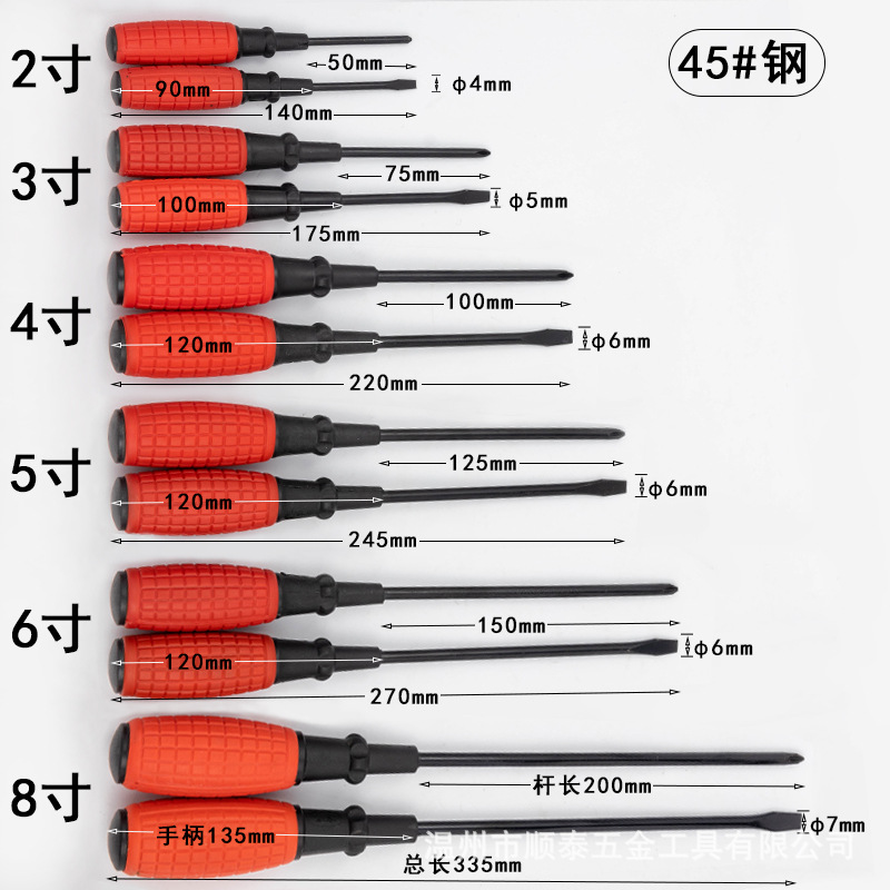 Los fabricantes producen rojo con mango de Granada magnética destornillador al por mayor