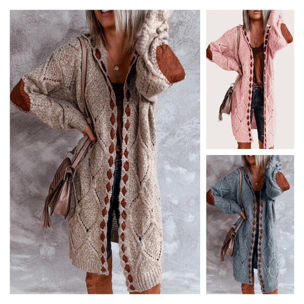 Spring knitted patch with hood