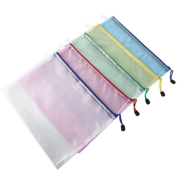 Pvc plastic file bag transparent a4 zipper grid data bag student…