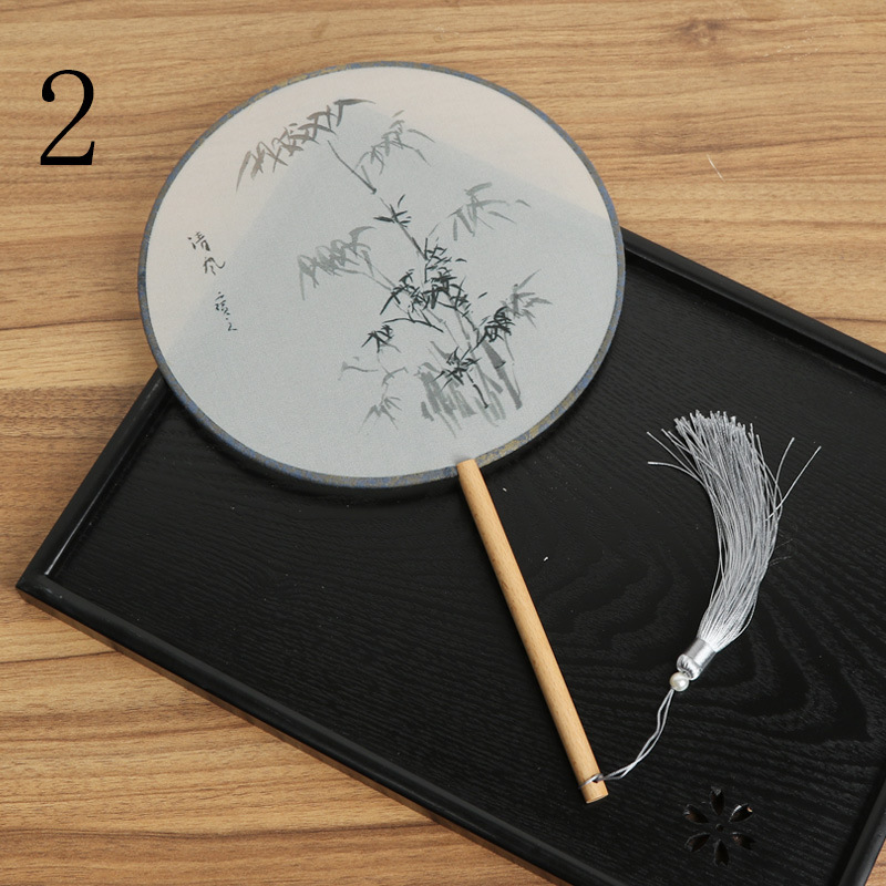 Ventilador redondo translúcido Ventilador de baile de estilo chino Ventilador de corte de traje antiguo clásico Ventilador redondo Hanfu de mujer Entrega de una pieza