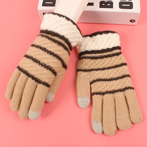 【Clearance】Winter Warmth Korean Style Knitted Gloves for Women with Touch Screen Fleece Lining