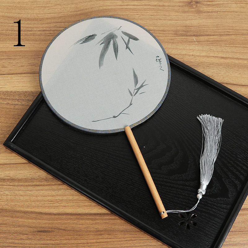 Ventilador redondo translúcido Ventilador de baile de estilo chino Ventilador de corte de traje antiguo clásico Ventilador redondo Hanfu de mujer Entrega de una pieza