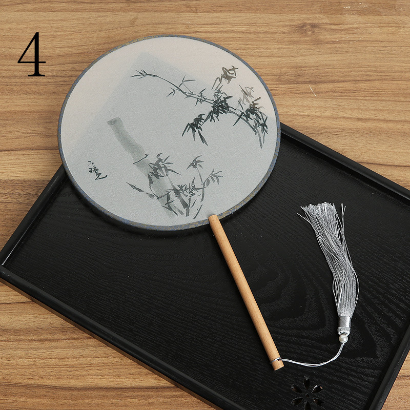 Ventilador redondo translúcido Ventilador de baile de estilo chino Ventilador de corte de traje antiguo clásico Ventilador redondo Hanfu de mujer Entrega de una pieza