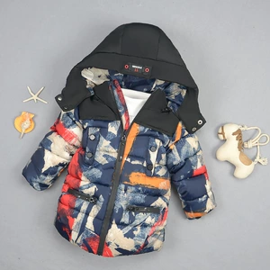 Куртка для мальчиков, длинный пуховик с пухом, на возраст 3-8 лет, увеличенная толщина