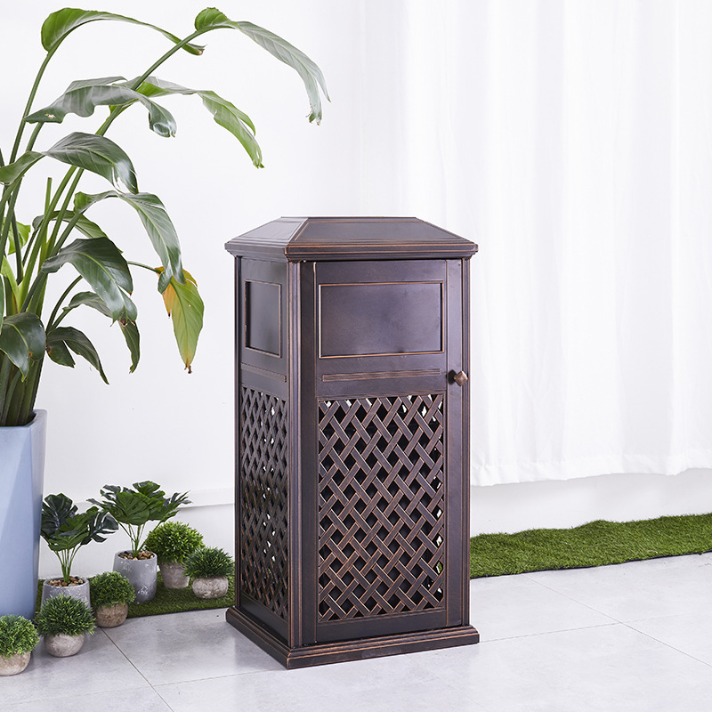 그리드 캐스트 알루미늄 쓰레기통 52*44*102