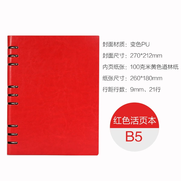 B5 hollow loose leaf-red (paper 80g)