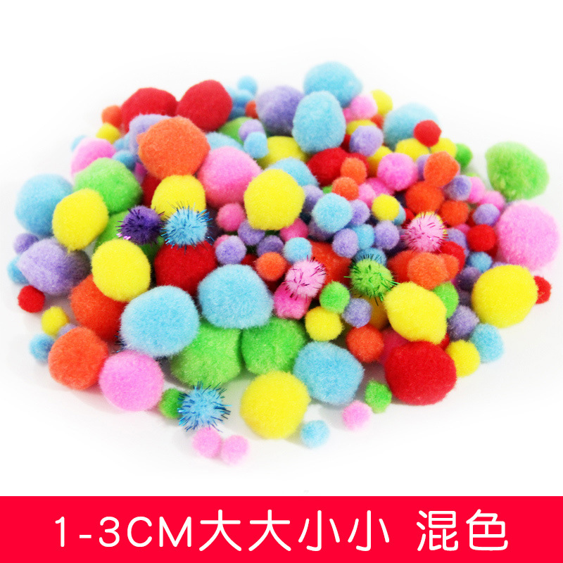 Pompones coloridos de alta elasticidad, bolas de felpa de colores mezclados, juguetes de bricolaje para niños, accesorios hechos a mano, poliéster en stock