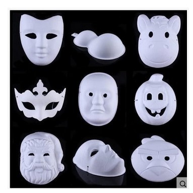 Christmas DIY Mask White Wholesale Pulp Mask Blank Mold Painting Kindergarten DIY Handcraft Material