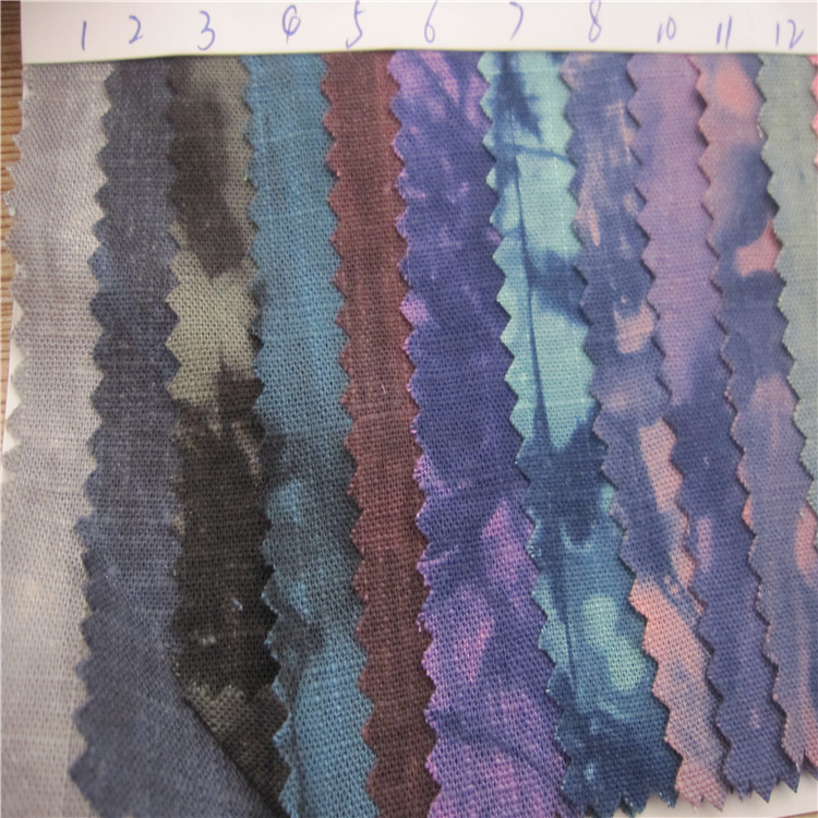 新款优质亚麻人棉印花 麻棉印花布 服装面料厂家直销