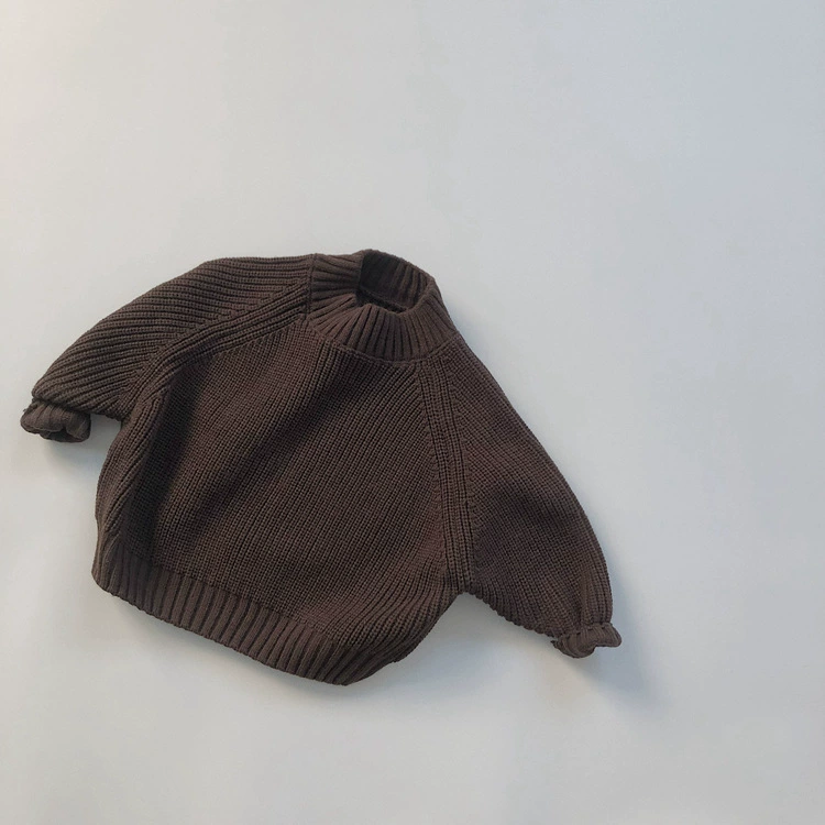Children's Knitted Thick Sweater, Unisex High-Collar Pullover, Sizes 80–130 cm