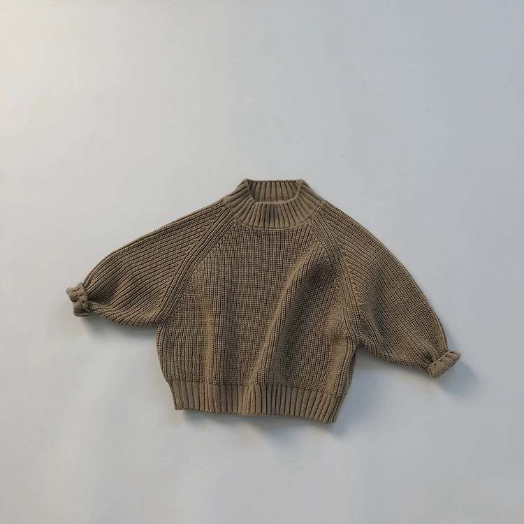 Children's Knitted Thick Sweater, Unisex High-Collar Pullover, Sizes 80–130 cm