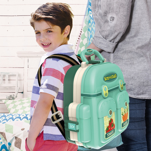 Cross-border children's kitchen tableware sets, decoration tools, supermarket boxes, backpacks, play houses, pet doctors, school bags and toys