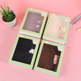 呆萌玩偶磁扣毛绒笔记本儿童礼物手账本创意潮流定制创意手账本