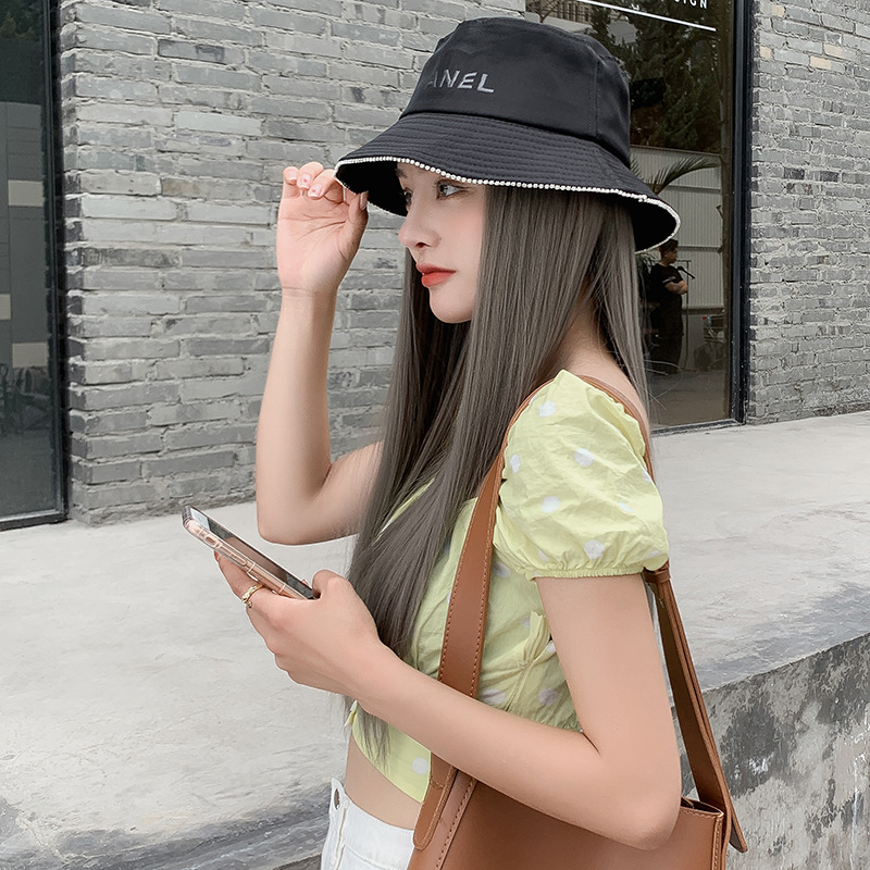 New Detachable Wig Cap Long Straight Hair Velcro Wig Piece European and American Foreign Trade Women's Hat Wig Manufacturer Ready Stock