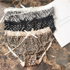 1629 leopard print sexy lace layer cute low waist women's underwear