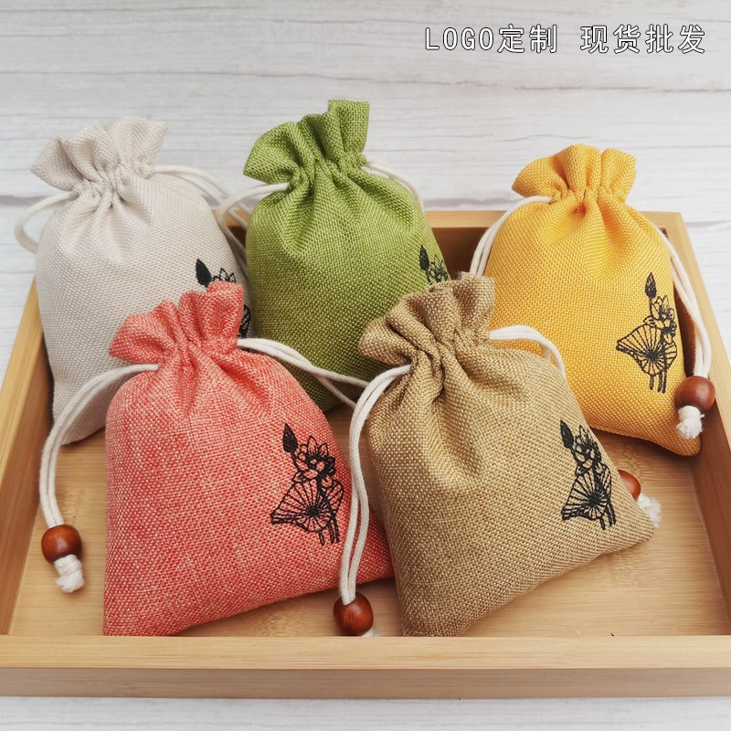 Huidimeng Сумка из хлопка и льна Маленькая сумка для чашек Сумка для ювелирных изделий Сумка для хранения Карман на шнурке Сумка для красок Культурная игровая сумка Сумка для дисков Сумка для бусин